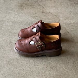 Dr. Martens 8065 Mary Janes Double Monk Strap Brass Buckle Platform Brogue Shoes